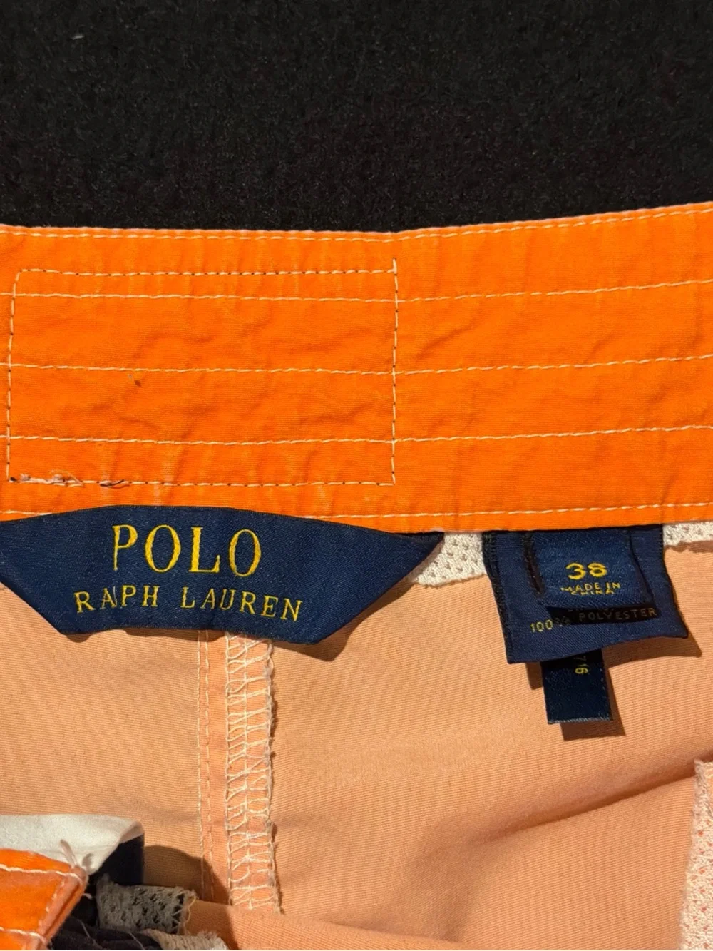 Men's Polo Ralph Lauren Blue‎ Stripped Swim Trunks Mens Size 38